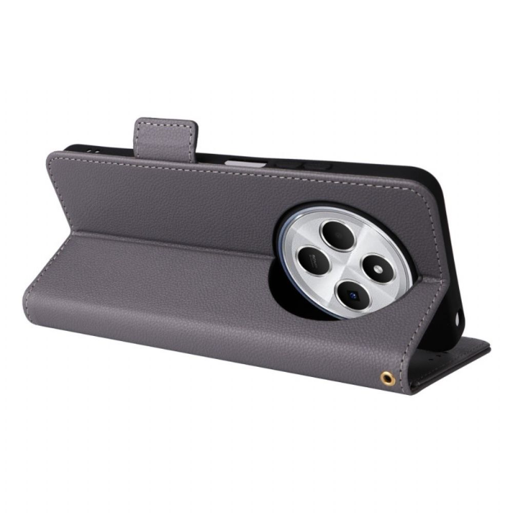 Leren Hoesje Voor Poco C75 Lychee Textuur Met Bandje