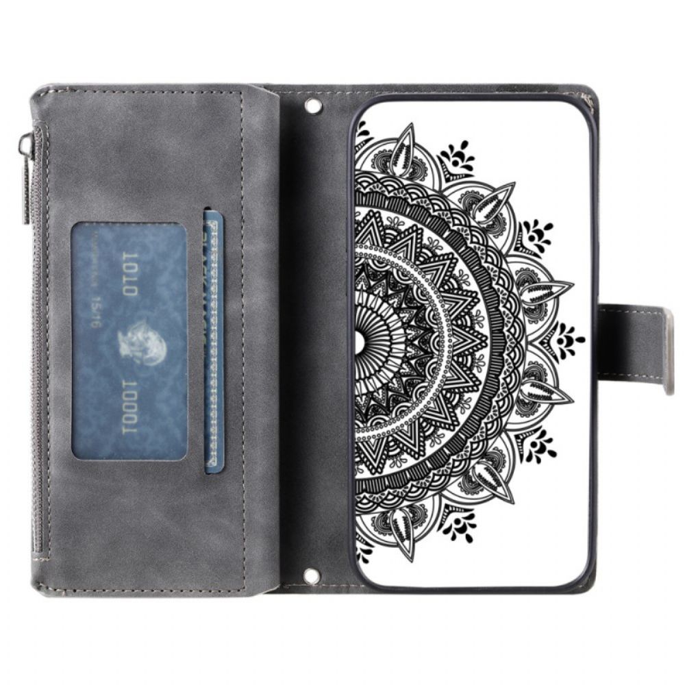 Leren Hoesje Voor Poco C75 Mandala Suède-effect