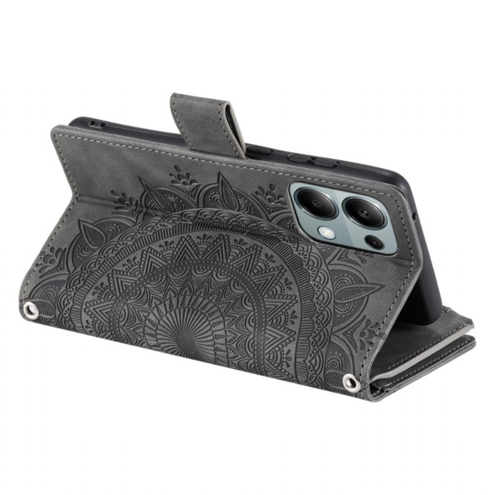 Leren Hoesje Voor Poco C75 Mandala Suède-effect