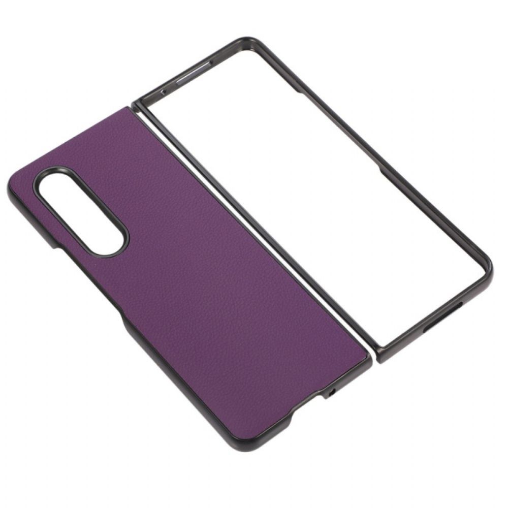 Hoesje voor Samsung Galaxy Z Fold 4 Litchi-kunstleer Met Retro-effect
