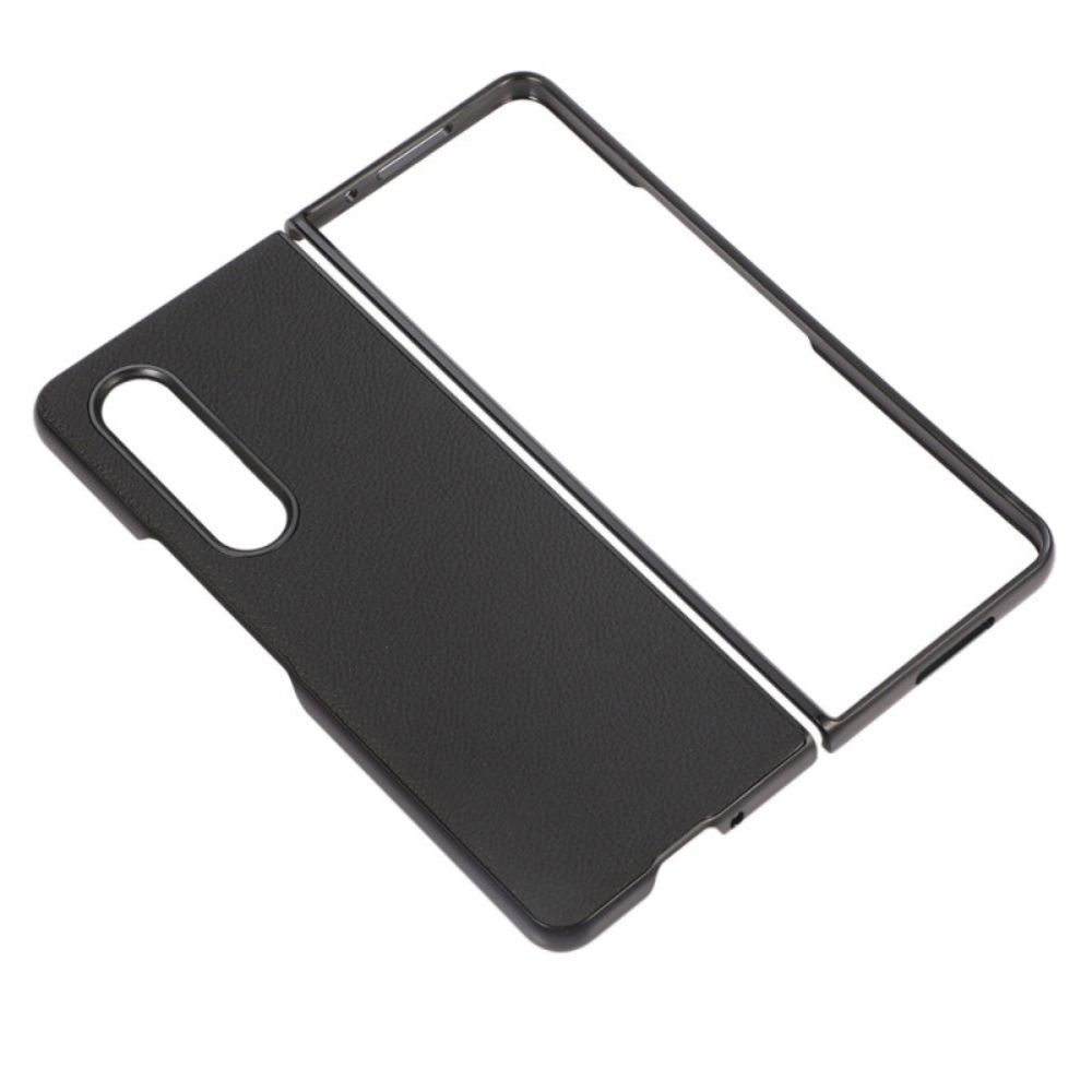 Hoesje voor Samsung Galaxy Z Fold 4 Litchi-kunstleer Met Retro-effect