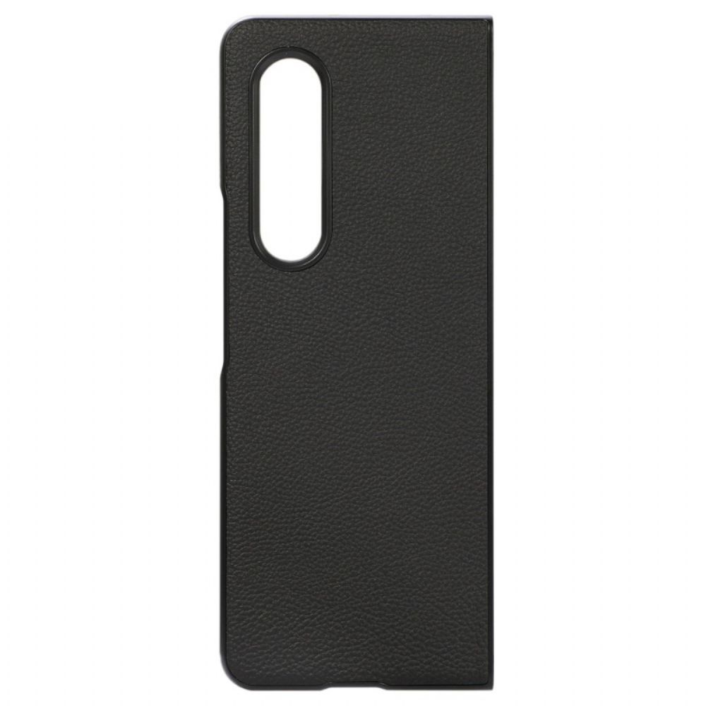 Hoesje voor Samsung Galaxy Z Fold 4 Litchi-kunstleer Met Retro-effect