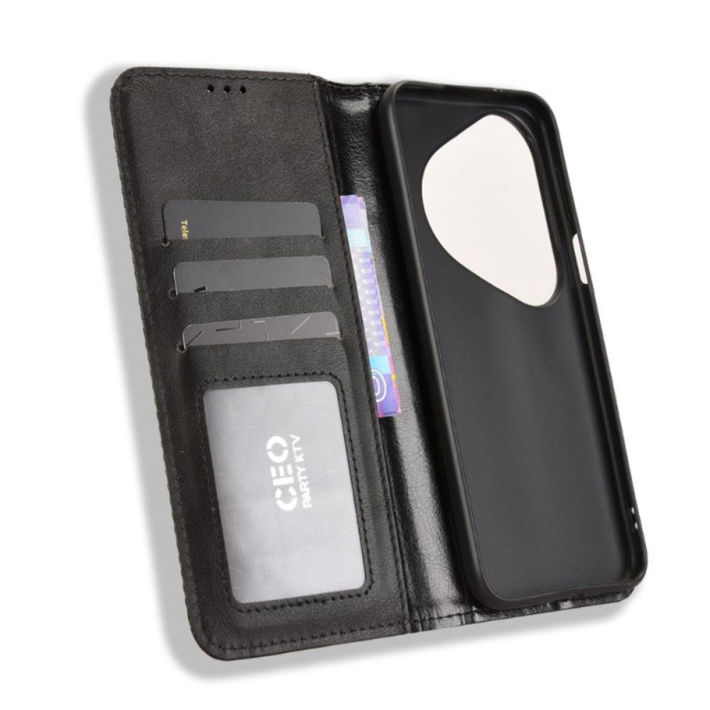 Folio-hoesje Huawei Pura 80 Pro Vintage Rand Bescherming Hoesje