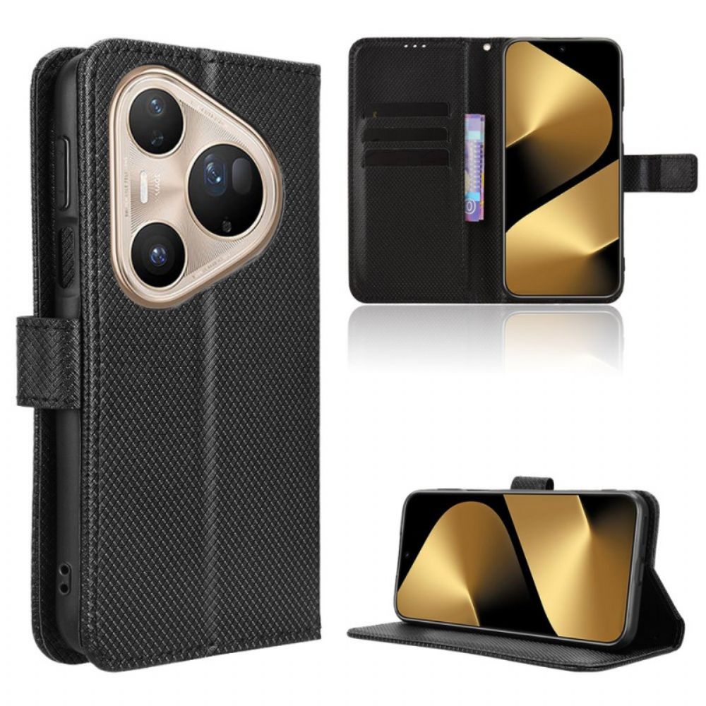 Leren Hoesje Voor Huawei Pura 80 Pro Diamanttextuur