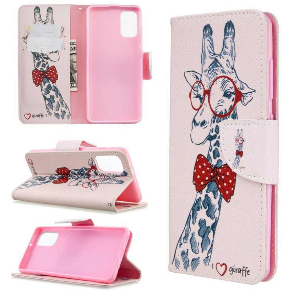 Flip Case voor Samsung Galaxy A41 Nerdy Giraf