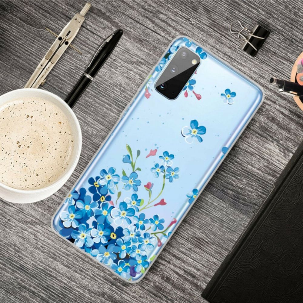 Hoesje voor Samsung Galaxy A41 Blauwe Bloemen