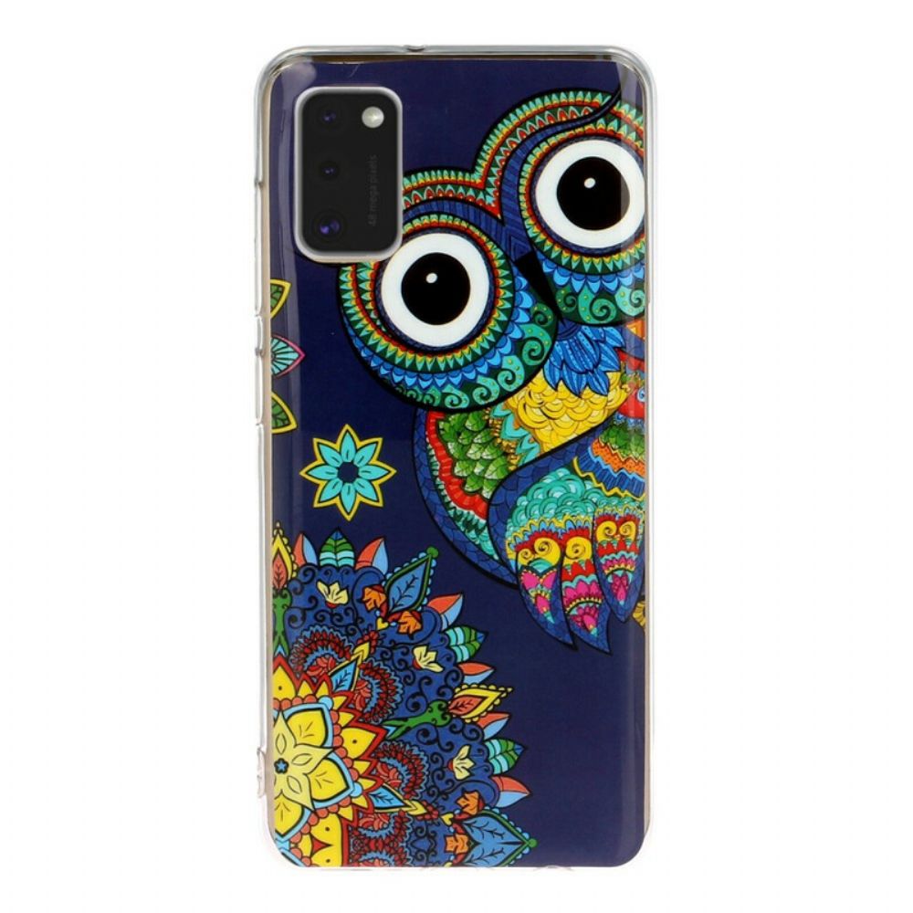 Hoesje voor Samsung Galaxy A41 Fluorescerende Mandala Uil