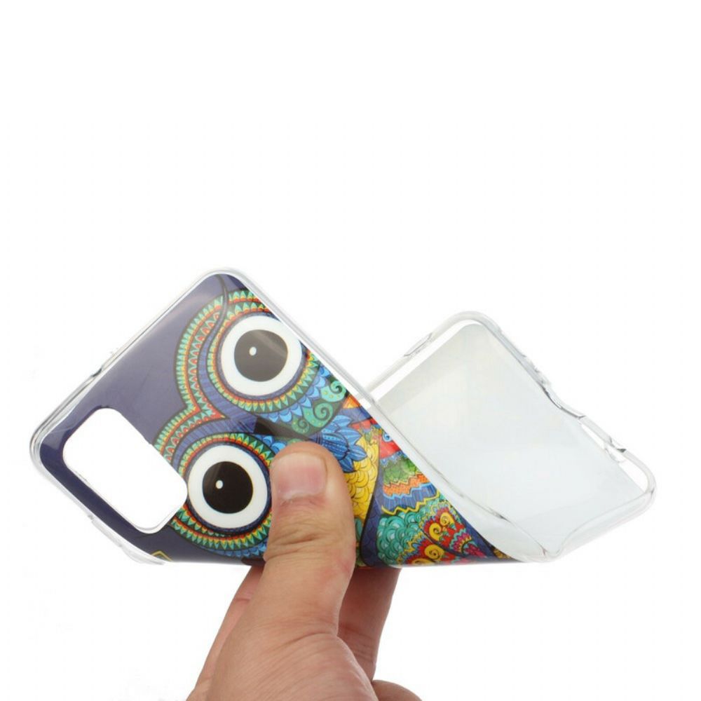 Hoesje voor Samsung Galaxy A41 Fluorescerende Mandala Uil