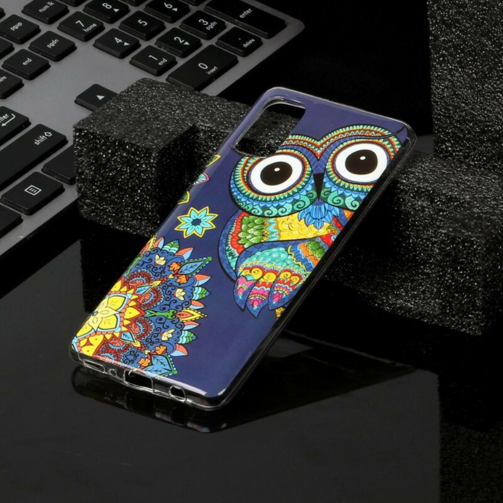 Hoesje voor Samsung Galaxy A41 Fluorescerende Mandala Uil