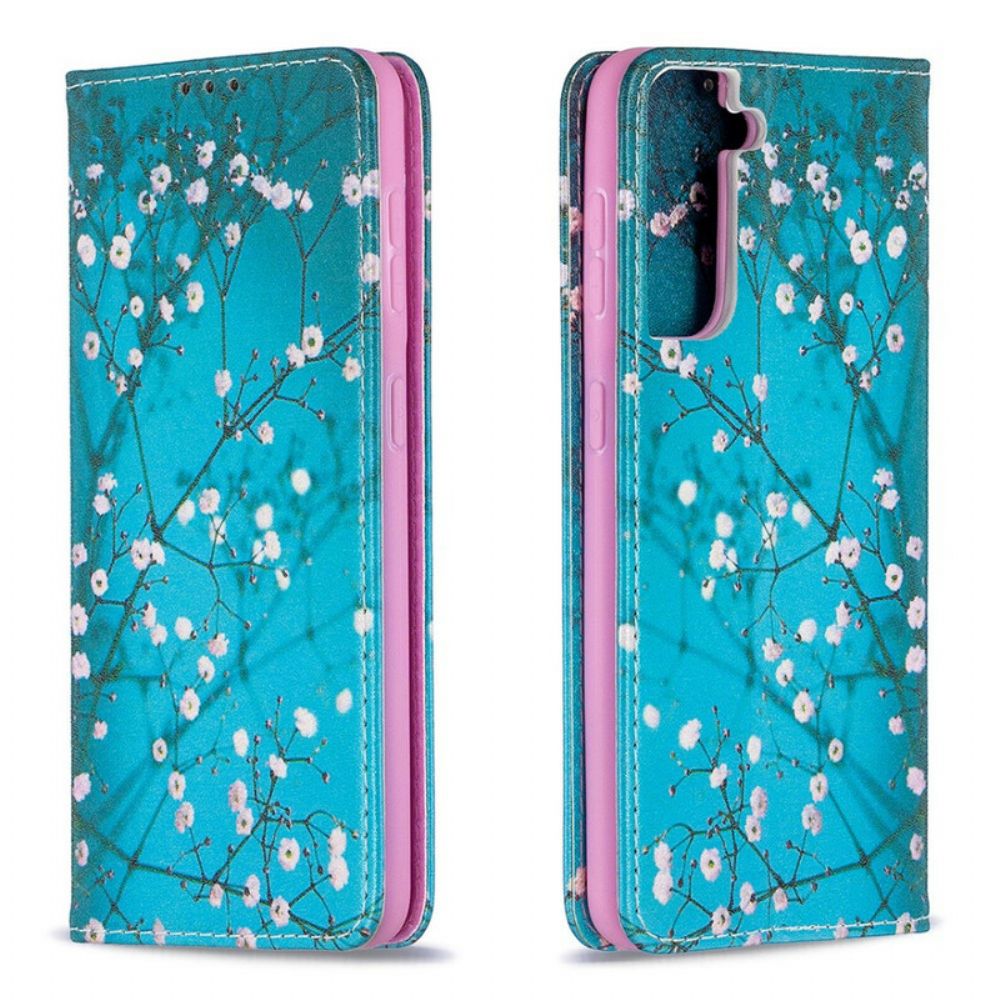 Bescherming Hoesje voor Samsung Galaxy S21 5G Folio-hoesje Bloeiende Takken