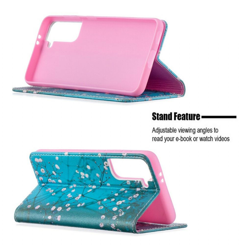 Bescherming Hoesje voor Samsung Galaxy S21 5G Folio-hoesje Bloeiende Takken