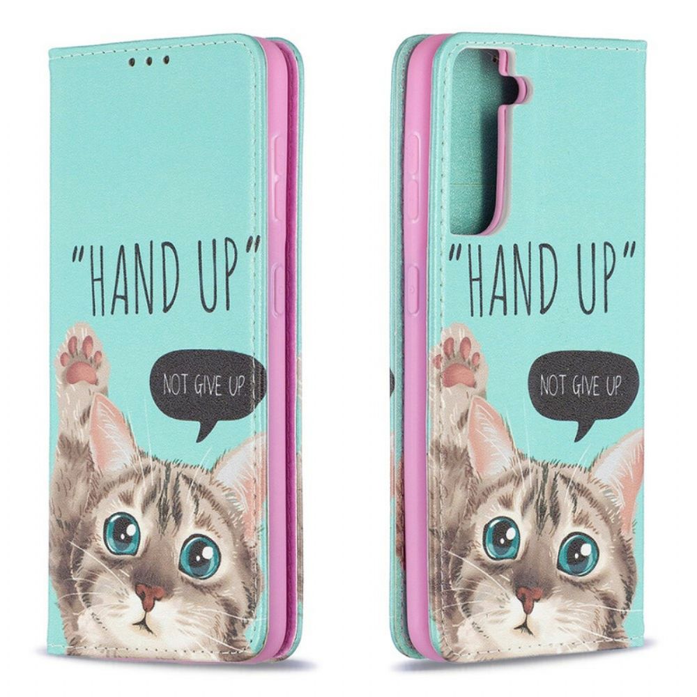 Bescherming Hoesje voor Samsung Galaxy S21 5G Folio-hoesje Hand Omhoog