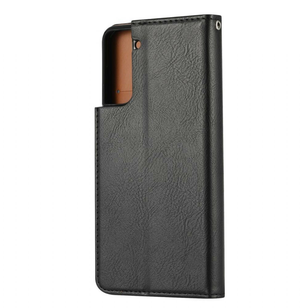Bescherming Hoesje voor Samsung Galaxy S21 5G Folio-hoesje Kunstleer Kaarthouder