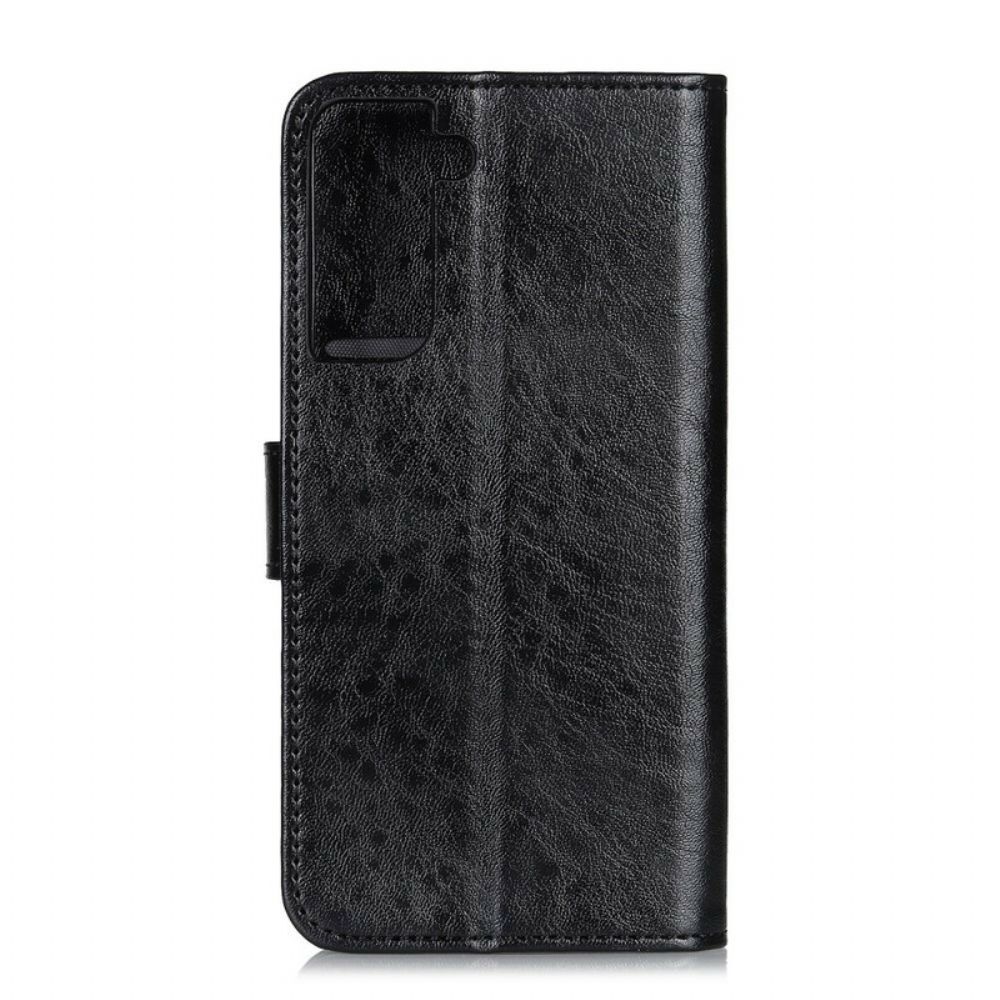 Flip Case voor Samsung Galaxy S21 5G Getextureerd Kunstleer