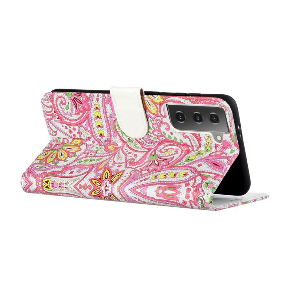Folio-hoesje voor Samsung Galaxy S21 5G Bloemenpatronen