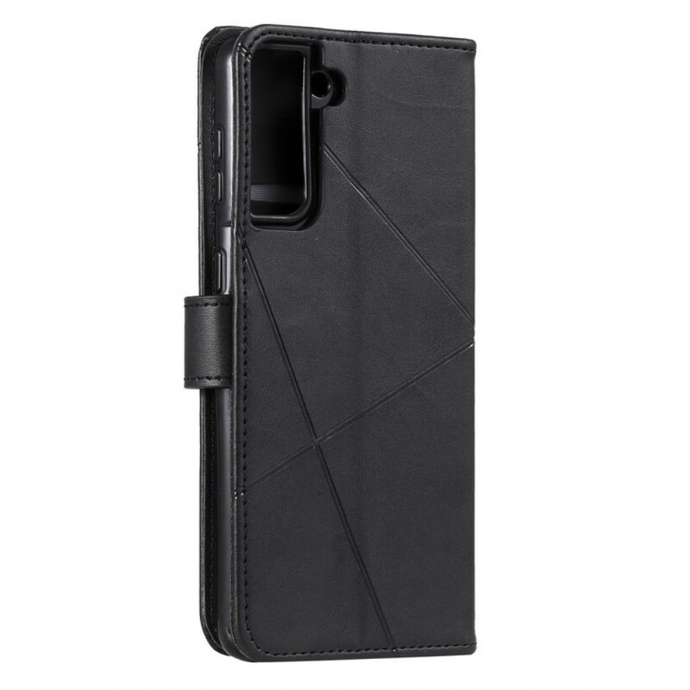 Folio-hoesje voor Samsung Galaxy S21 5G Diamant Imitatie Leer