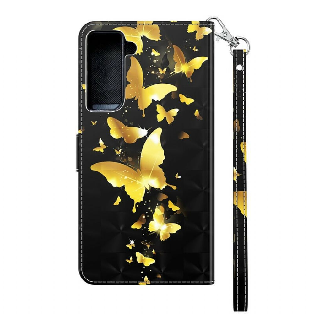 Folio-hoesje voor Samsung Galaxy S21 5G Gele Vlinders