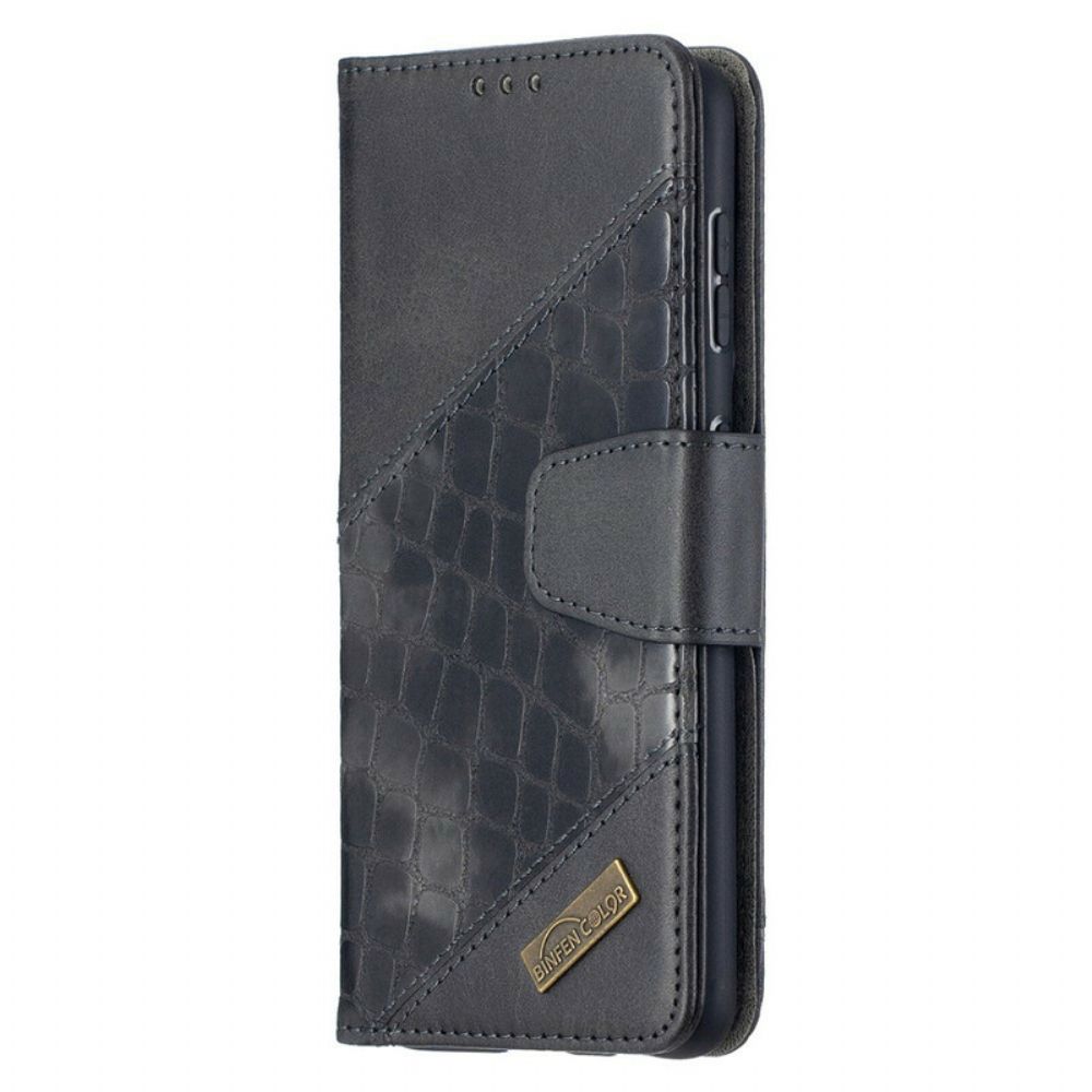 Folio-hoesje voor Samsung Galaxy S21 5G Klassiek Krokodillenleereffect