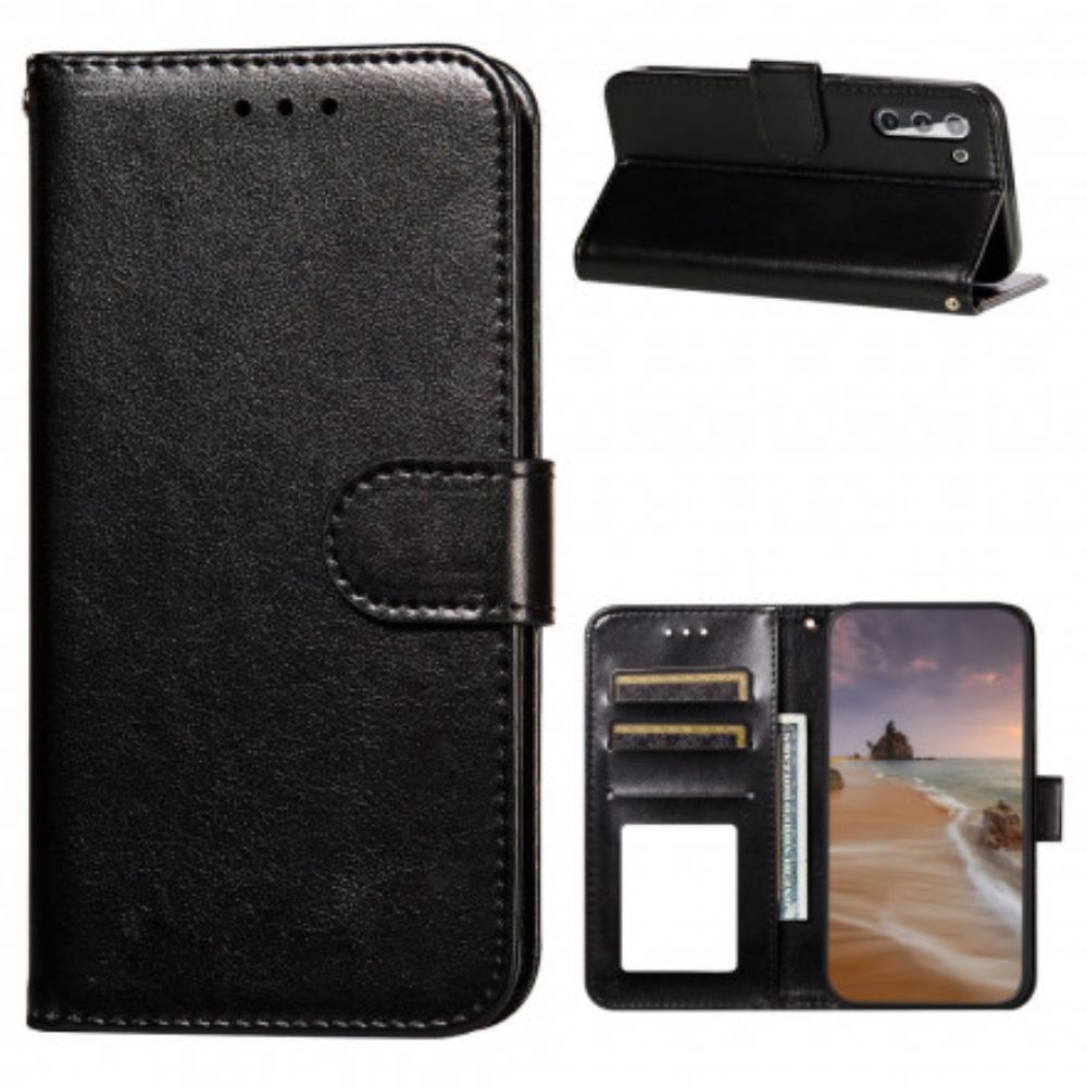 Folio-hoesje voor Samsung Galaxy S21 5G Omkeerbare Sluiting In Leerstijl