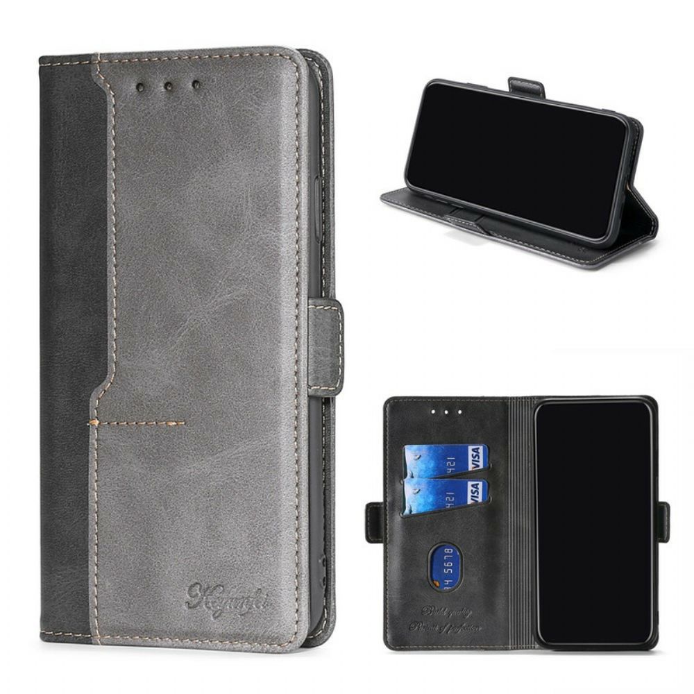 Folio-hoesje voor Samsung Galaxy S21 5G Tweekleurig Kunstleer