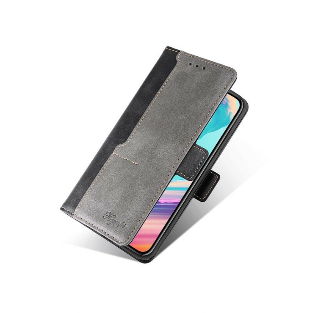 Folio-hoesje voor Samsung Galaxy S21 5G Tweekleurig Kunstleer