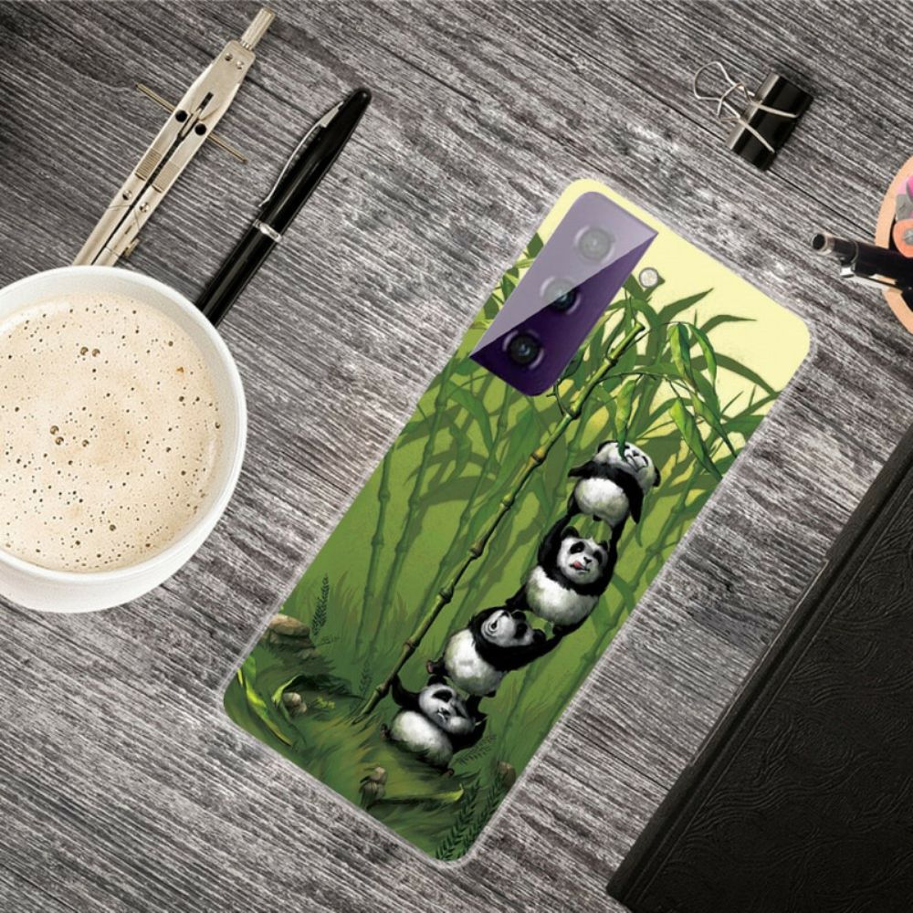 Hoesje voor Samsung Galaxy S21 5G Stapel Panda's
