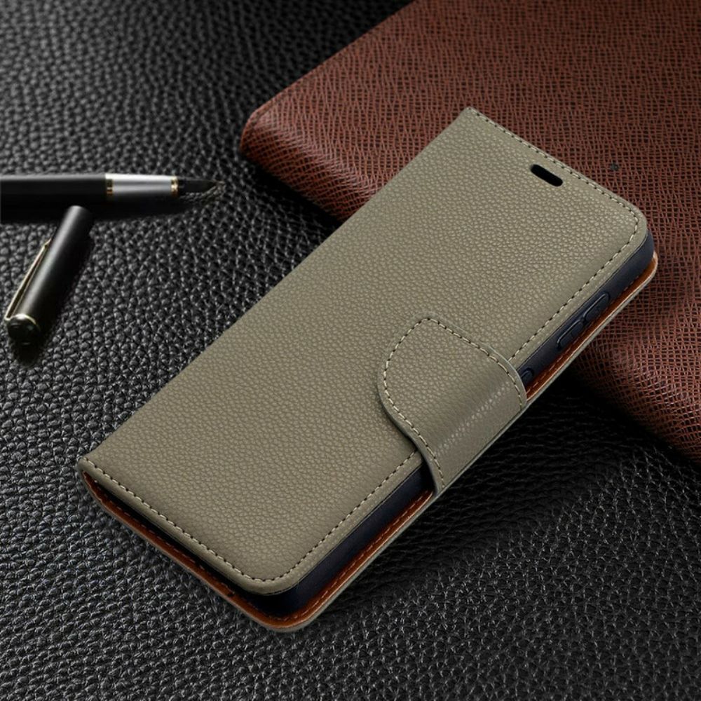 Leren Hoesje voor Samsung Galaxy S21 5G Folio-hoesje Litchi Flap Schuin