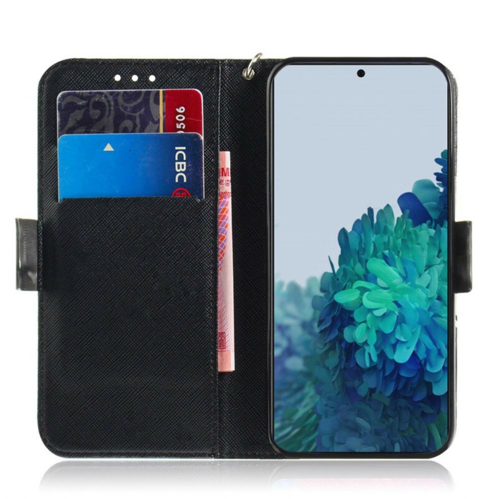 Leren Hoesje voor Samsung Galaxy S21 5G Met Ketting Thong Safari Dieren