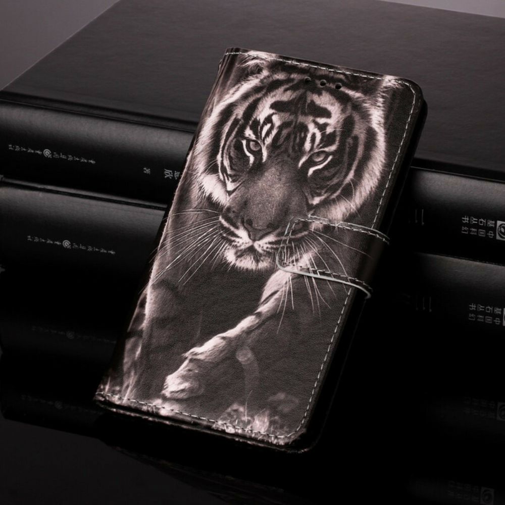 Leren Hoesje voor Samsung Galaxy S21 5G Nachttijger