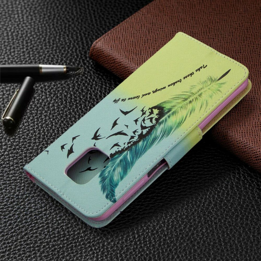 Folio-hoesje voor Xiaomi Redmi Note 9S / Note 9 Pro Leren Vliegen