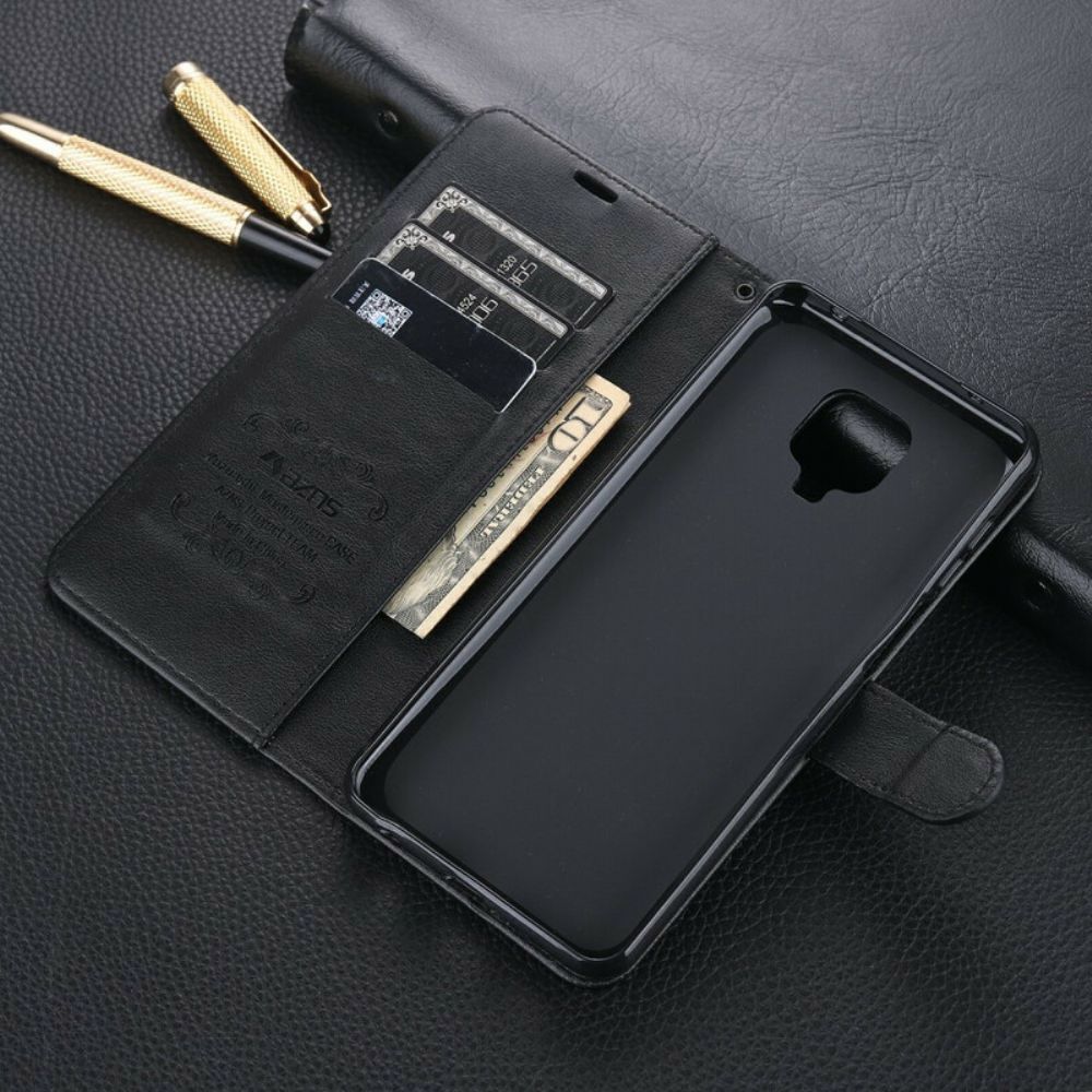 Leren Hoesje voor Xiaomi Redmi Note 9S / Note 9 Pro Azns Kunstleer
