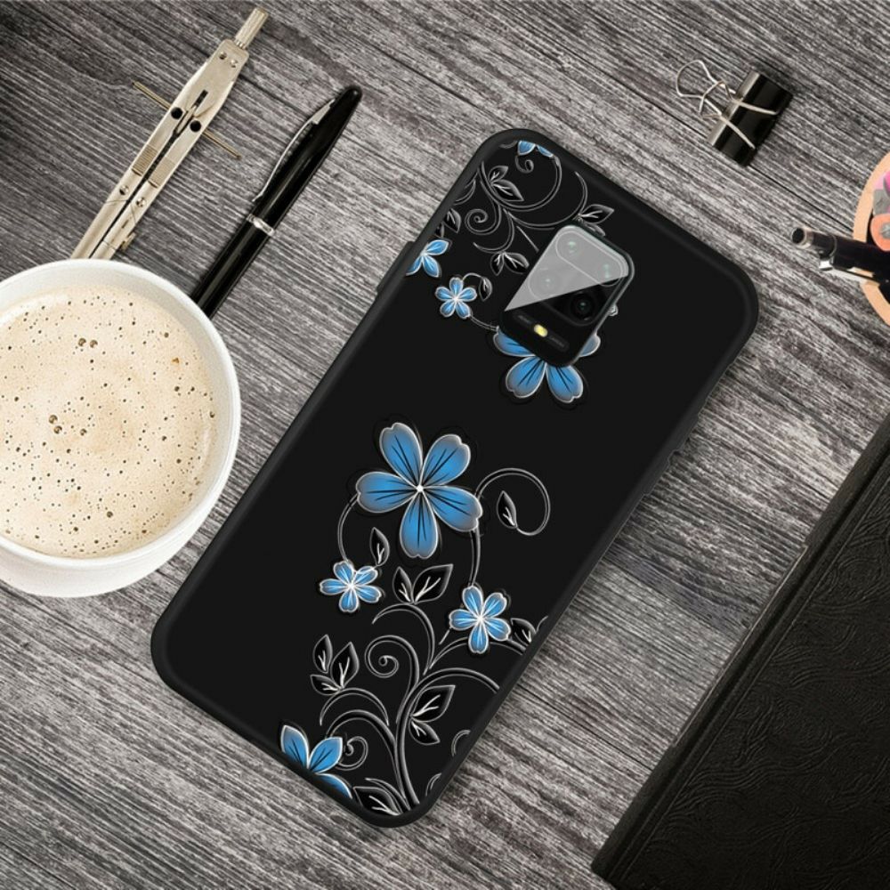 Telefoonhoesje voor Xiaomi Redmi Note 9S / Note 9 Pro Blauwe Bloemen