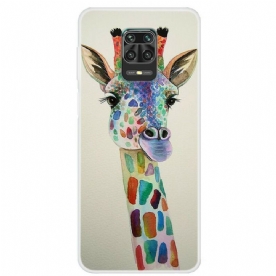 Telefoonhoesje voor Xiaomi Redmi Note 9S / Note 9 Pro Kleurrijke Giraf