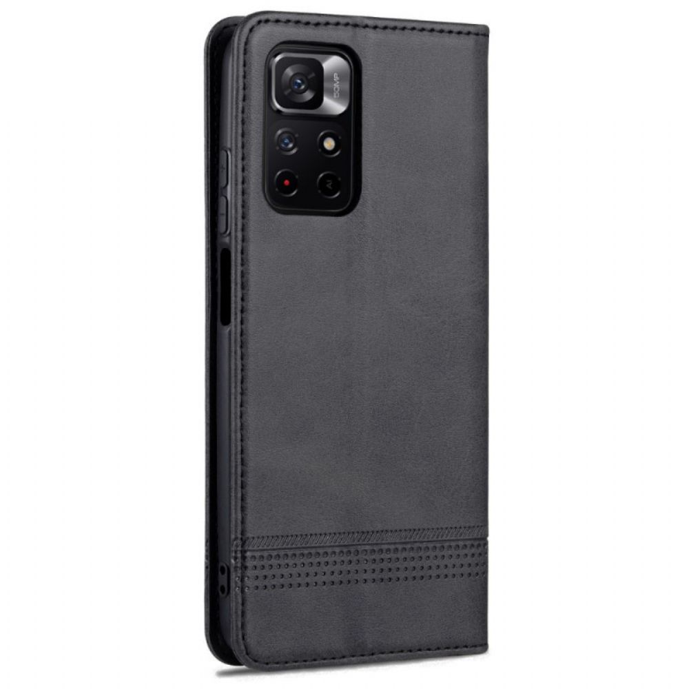 Bescherming Hoesje voor Poco M4 Pro 5G Folio-hoesje Azns Lederen Stijl