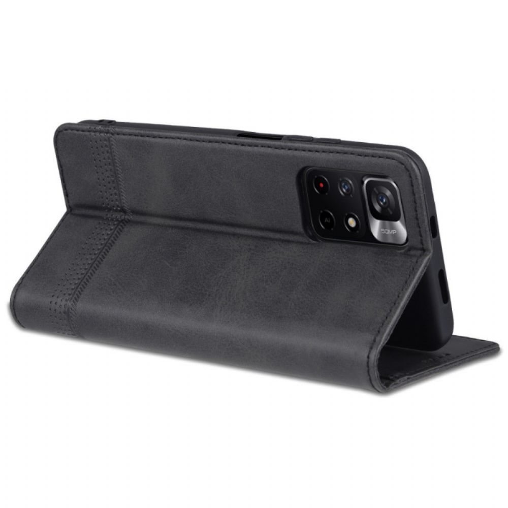 Bescherming Hoesje voor Poco M4 Pro 5G Folio-hoesje Azns Lederen Stijl