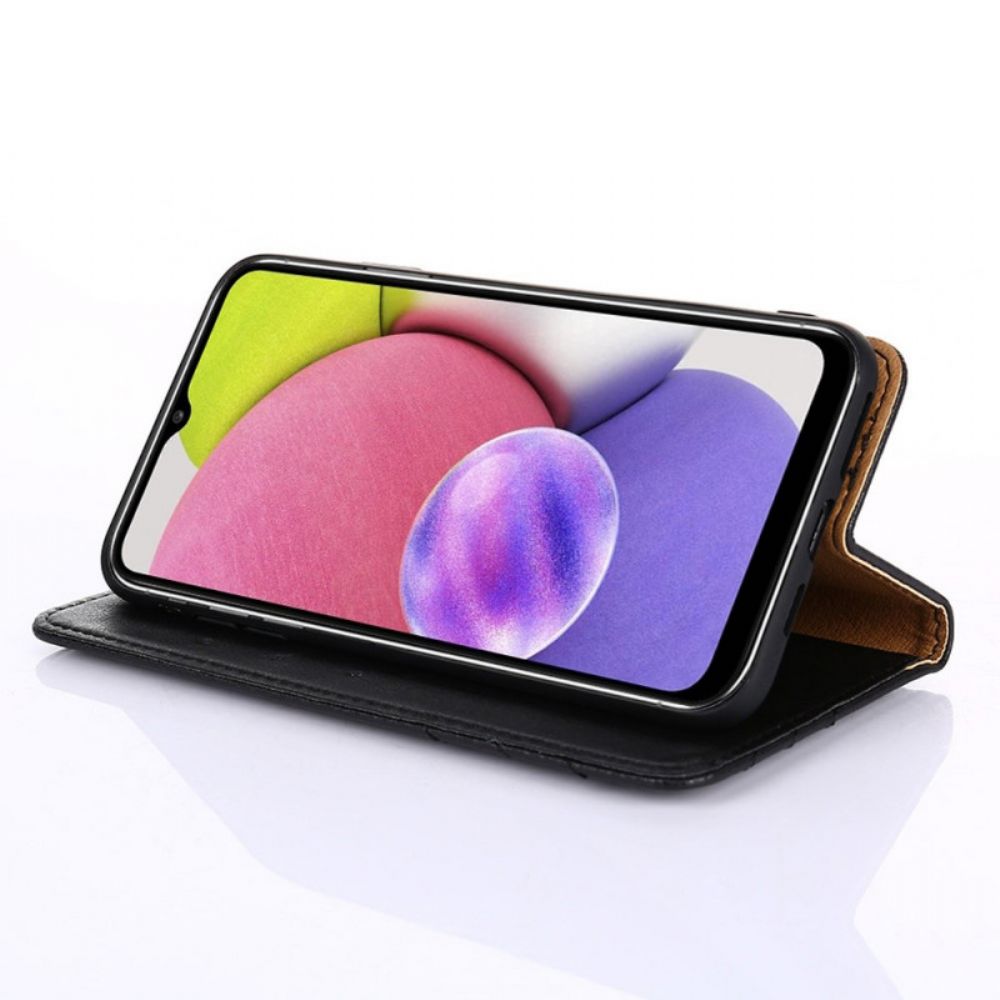Bescherming Hoesje voor Poco M4 Pro 5G Folio-hoesje Rivet Lederen Stijl