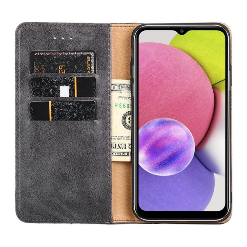 Bescherming Hoesje voor Poco M4 Pro 5G Folio-hoesje Rivet Lederen Stijl