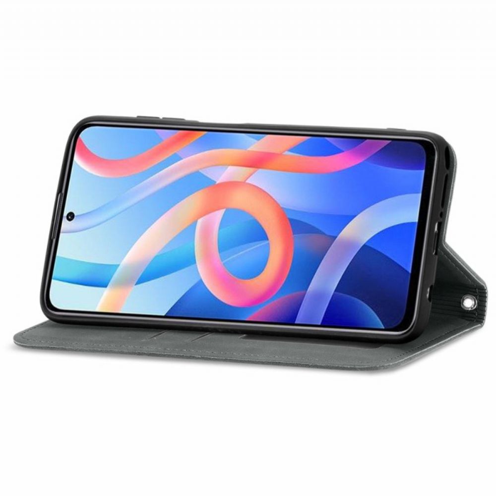 Bescherming Hoesje voor Poco M4 Pro 5G Folio-hoesje Skin-touch Klassiek