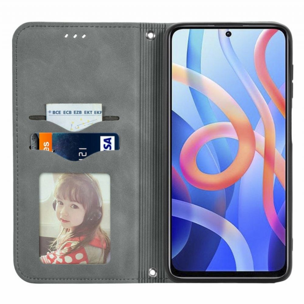 Bescherming Hoesje voor Poco M4 Pro 5G Folio-hoesje Skin-touch Klassiek