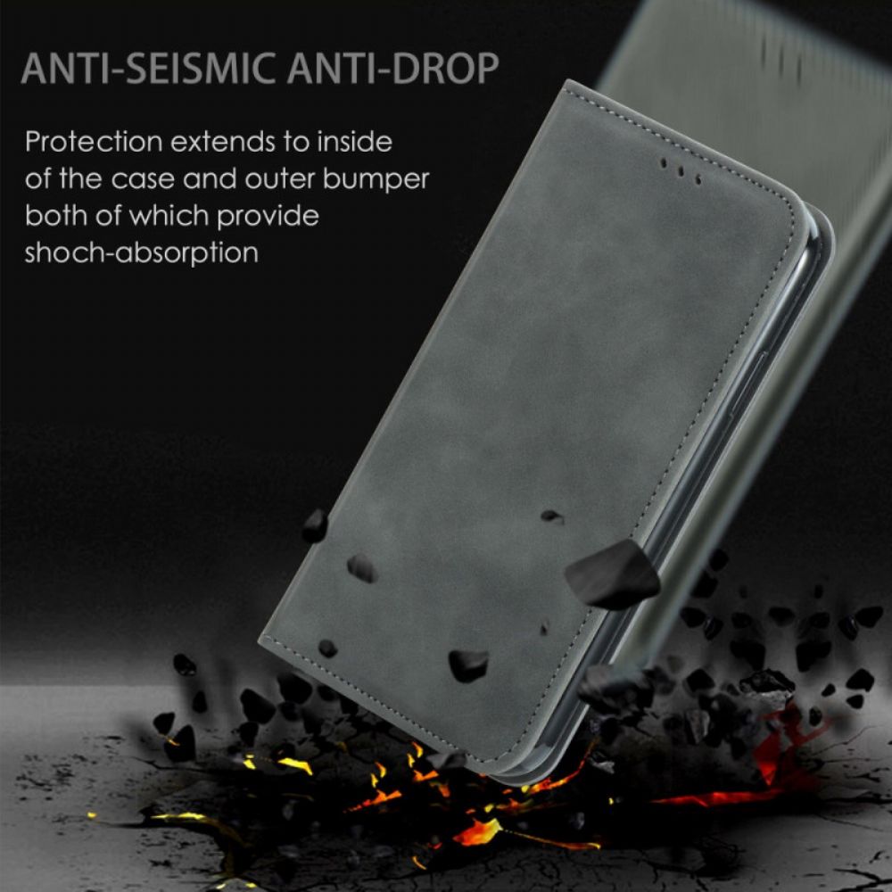 Bescherming Hoesje voor Poco M4 Pro 5G Folio-hoesje Skin-touch Klassiek