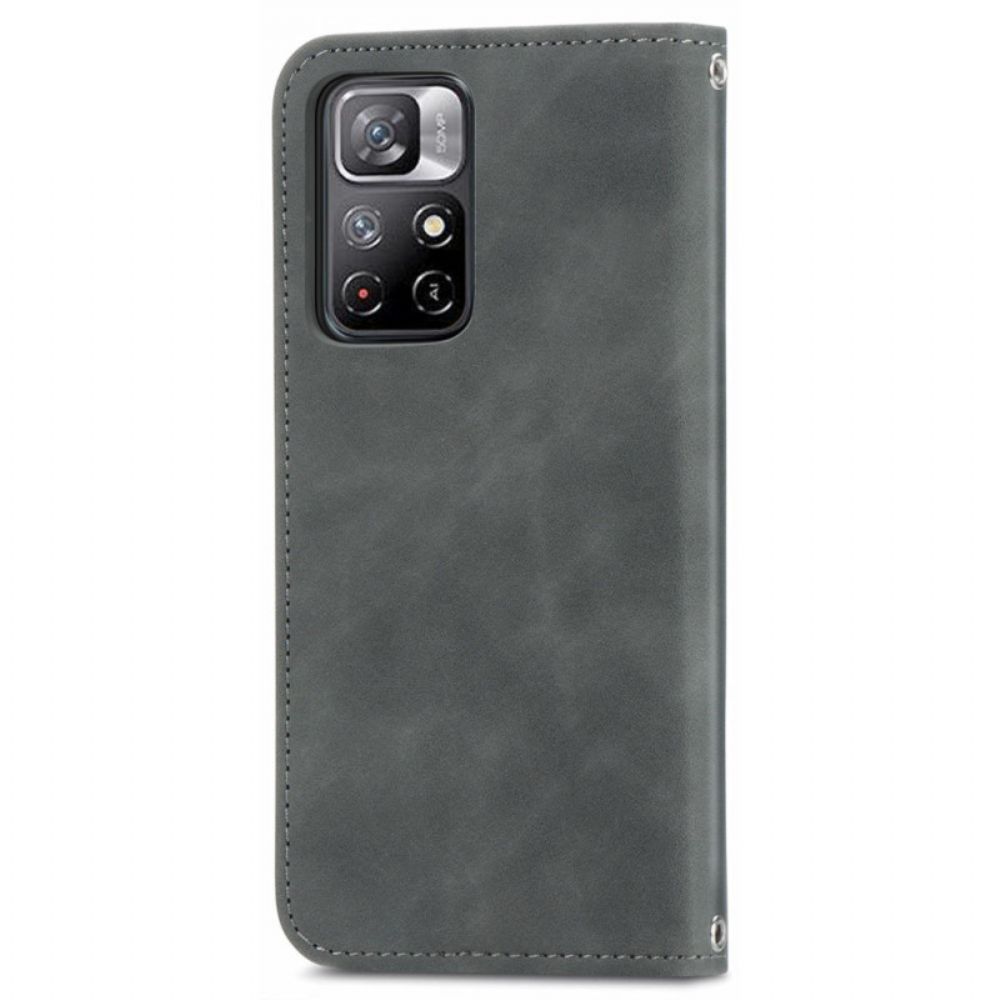 Bescherming Hoesje voor Poco M4 Pro 5G Folio-hoesje Skin-touch Klassiek