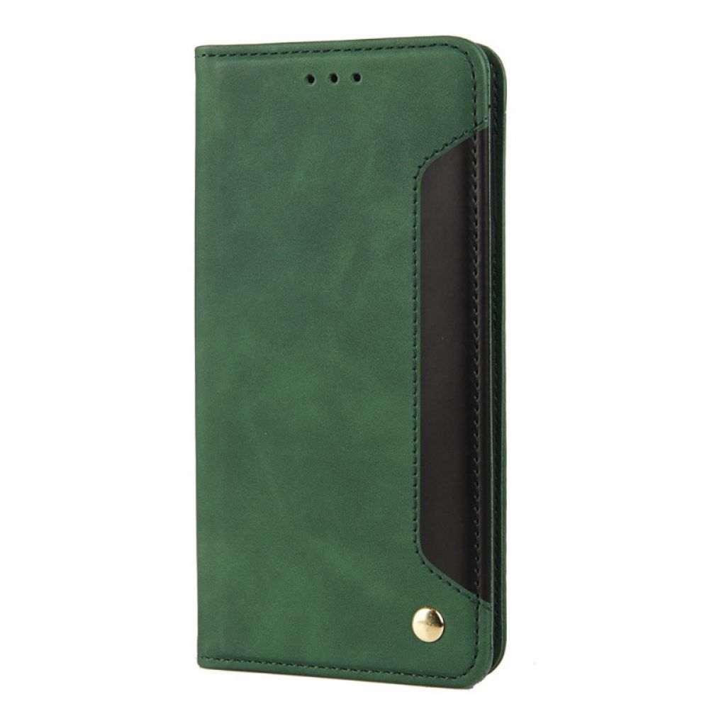 Bescherming Hoesje voor Poco M4 Pro 5G Folio-hoesje Tweekleurig Zakelijk Leereffect