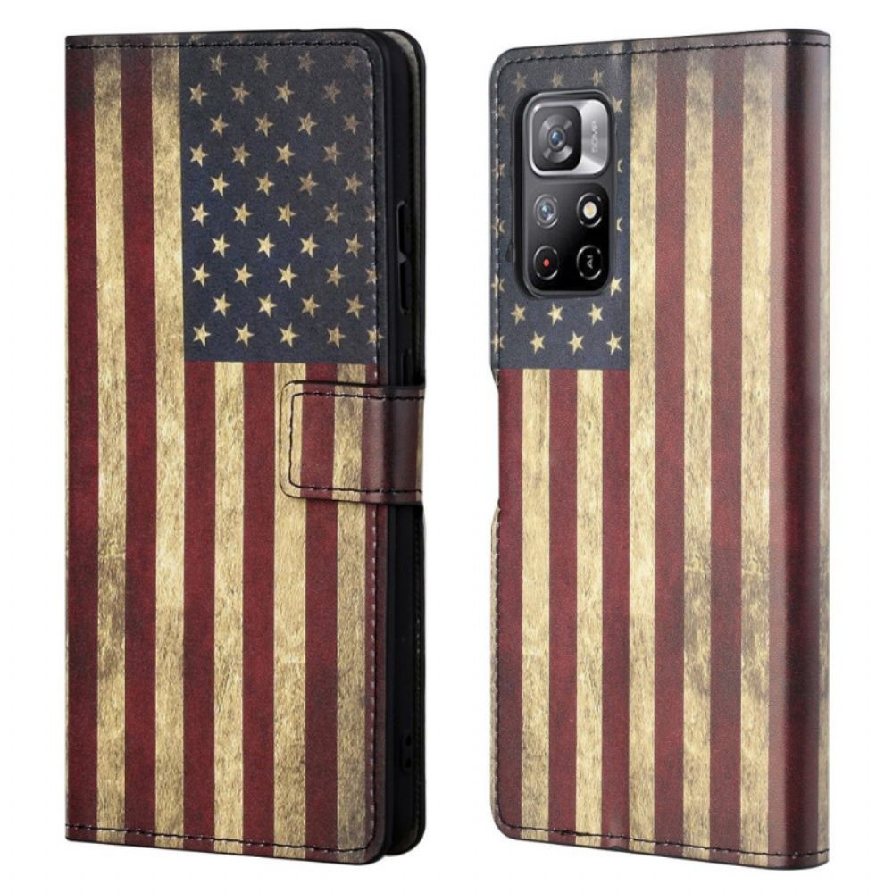 Flip Case voor Poco M4 Pro 5G Amerikaanse Vlag