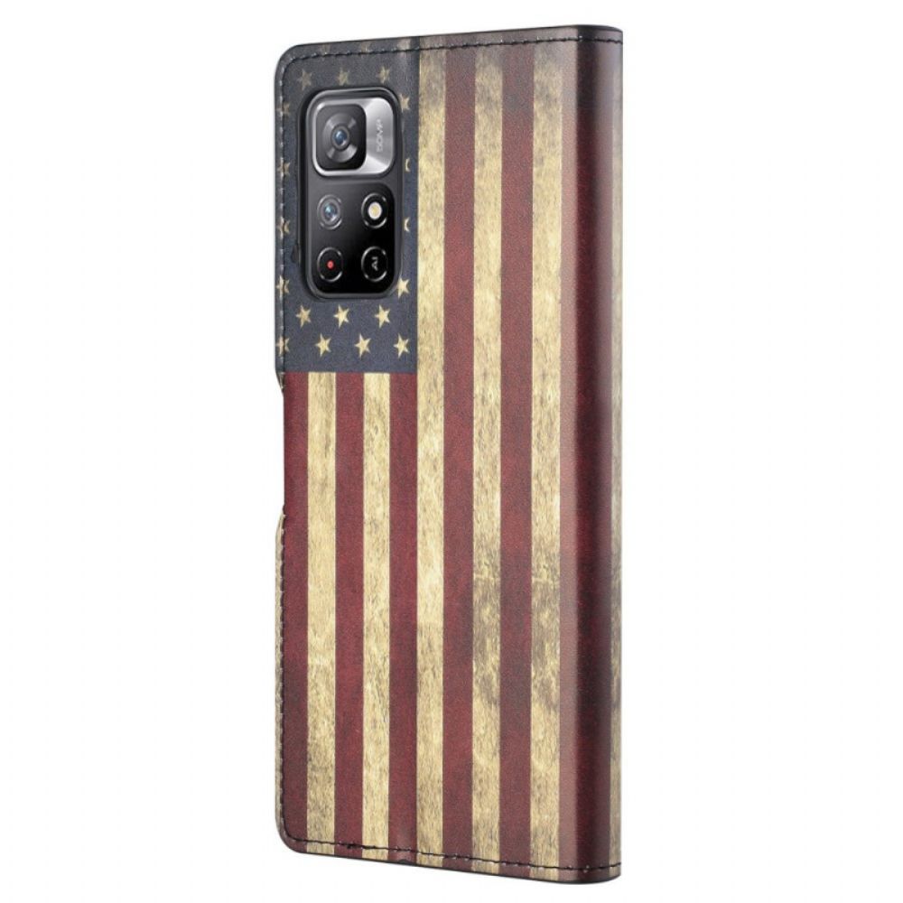 Flip Case voor Poco M4 Pro 5G Amerikaanse Vlag