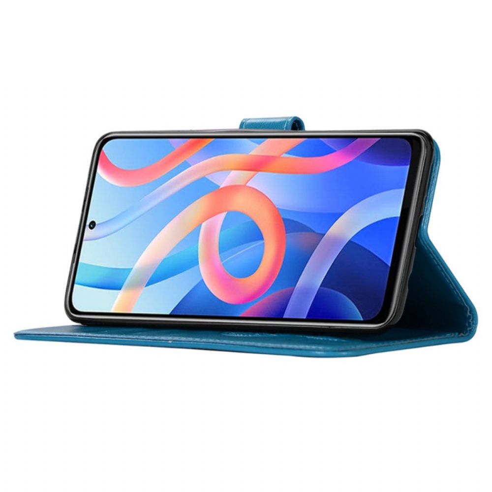 Folio-hoesje voor Poco M4 Pro 5G Lederen Effect Dromenvanger Uil