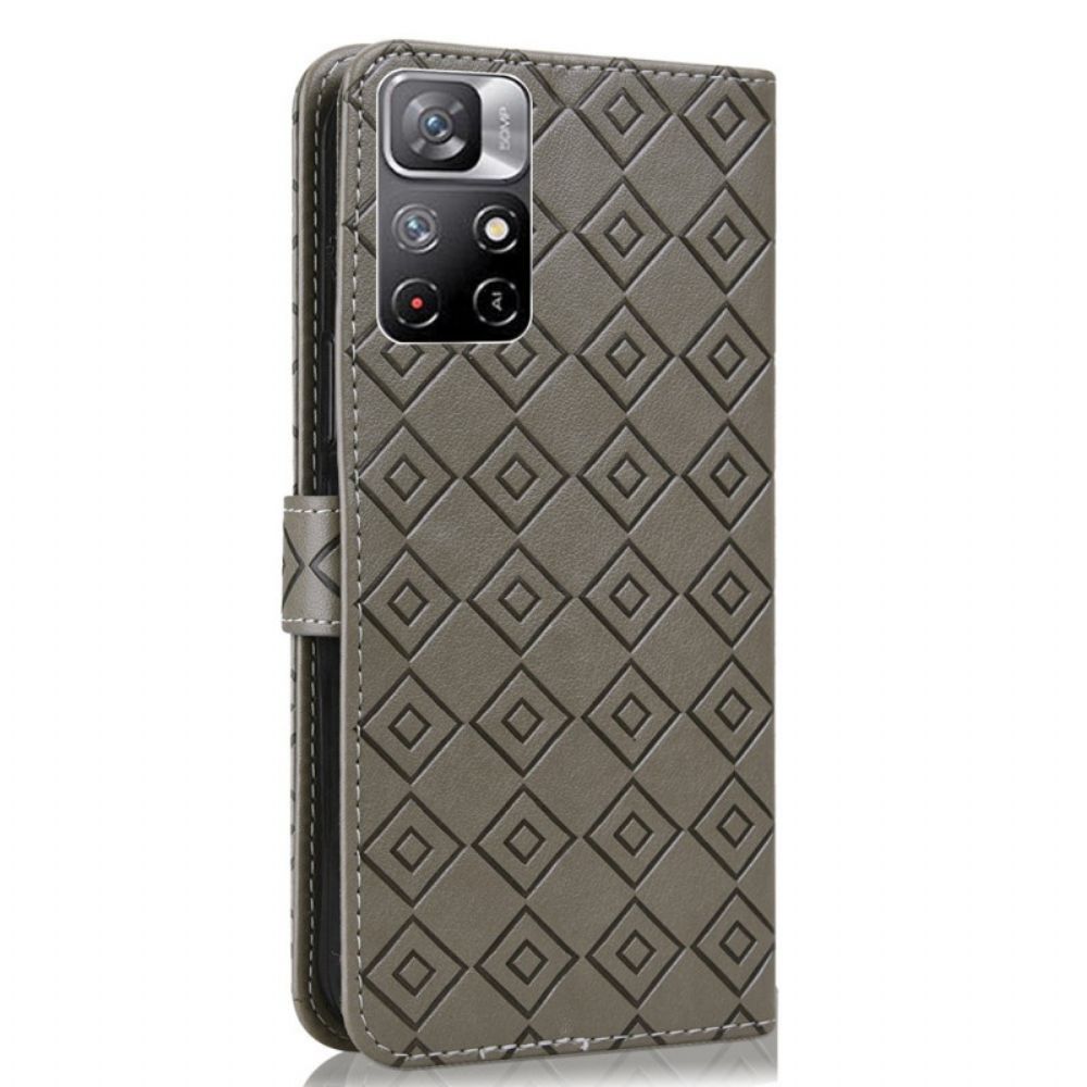 Folio-hoesje voor Poco M4 Pro 5G Meerdere Diamanten