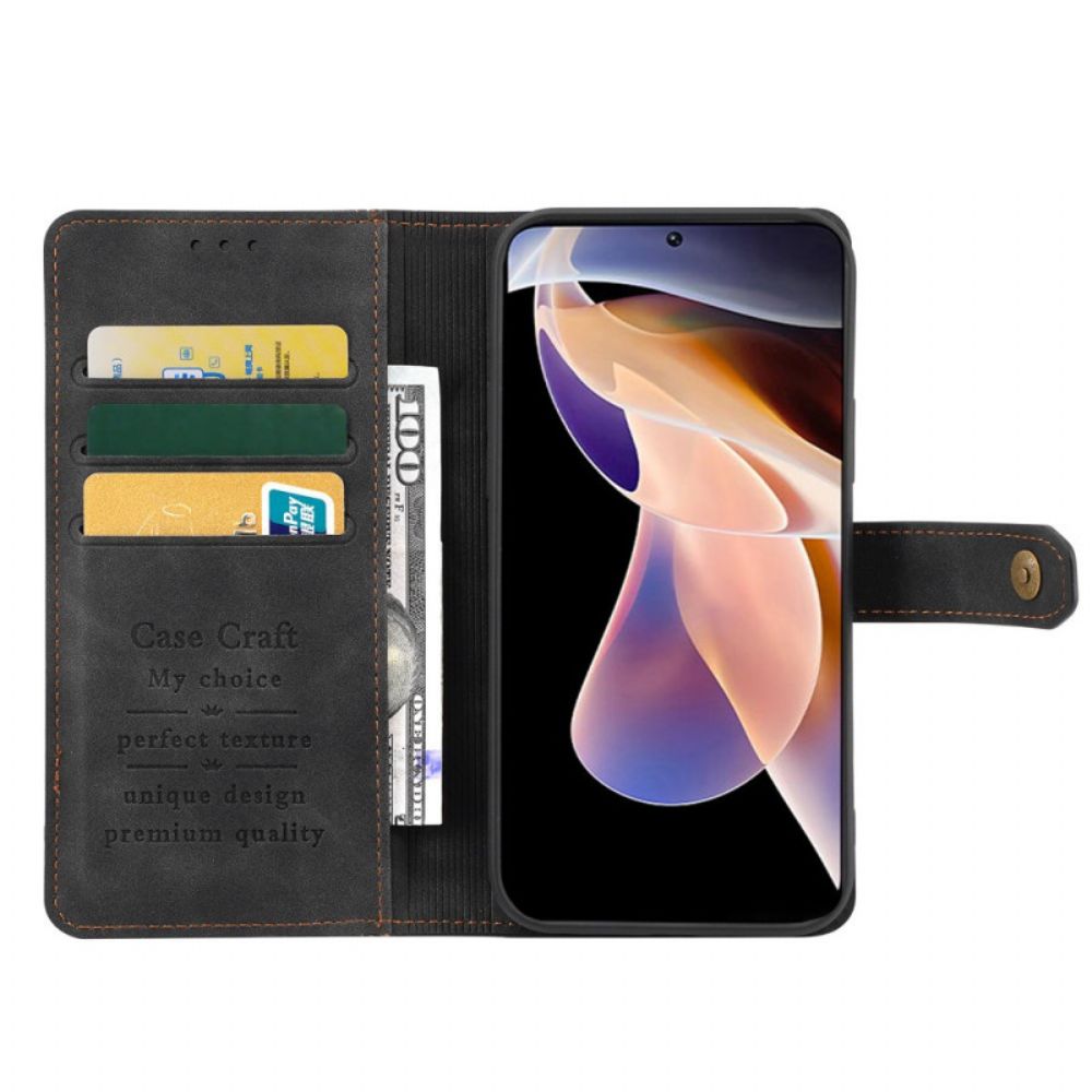 Folio-hoesje voor Poco M4 Pro 5G Met Case Craft Band