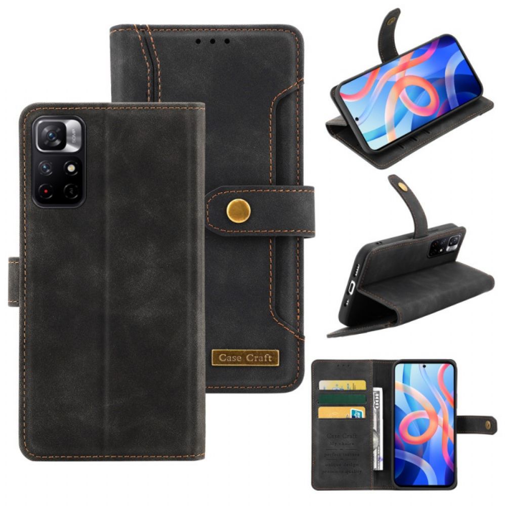 Folio-hoesje voor Poco M4 Pro 5G Met Case Craft Band