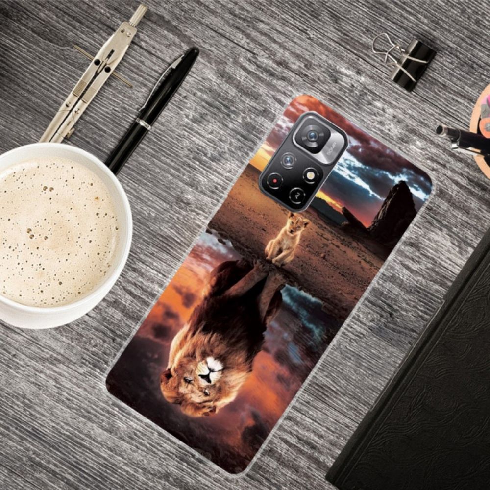 Hoesje voor Poco M4 Pro 5G Droom Leeuwenwelp