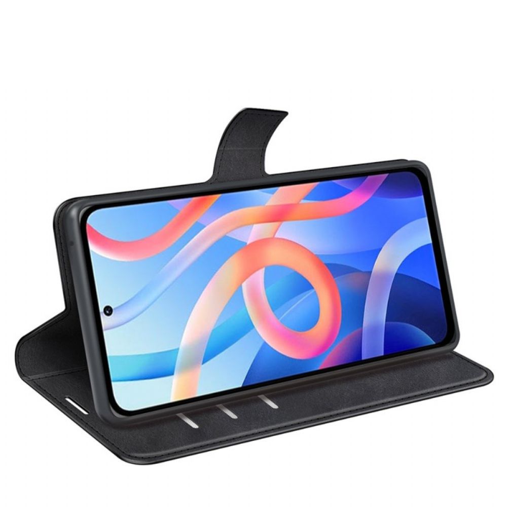 Leren Hoesje voor Poco M4 Pro 5G Kunstleer Design Plus